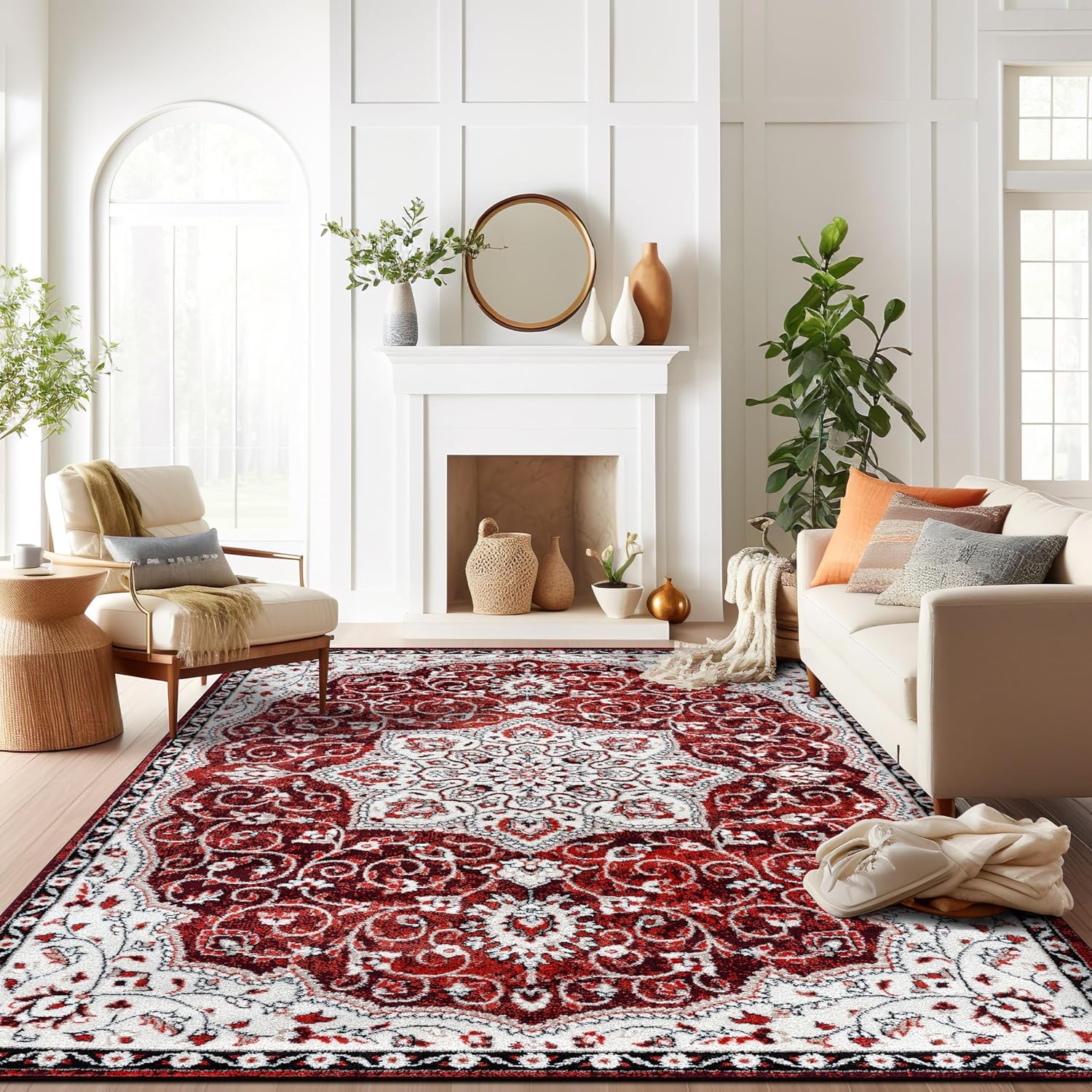 Amazon.com: Rugshop Traditional Medallion High Traffic Living Room ...