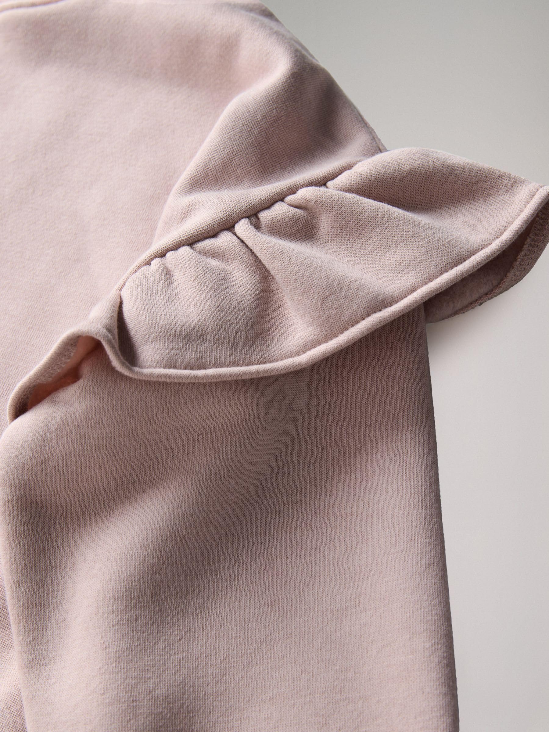 THE SET Mädchen t Sweatshirts mit Rüschenärmeln und Jogginghose mit weitem Bein, 2er-Pack