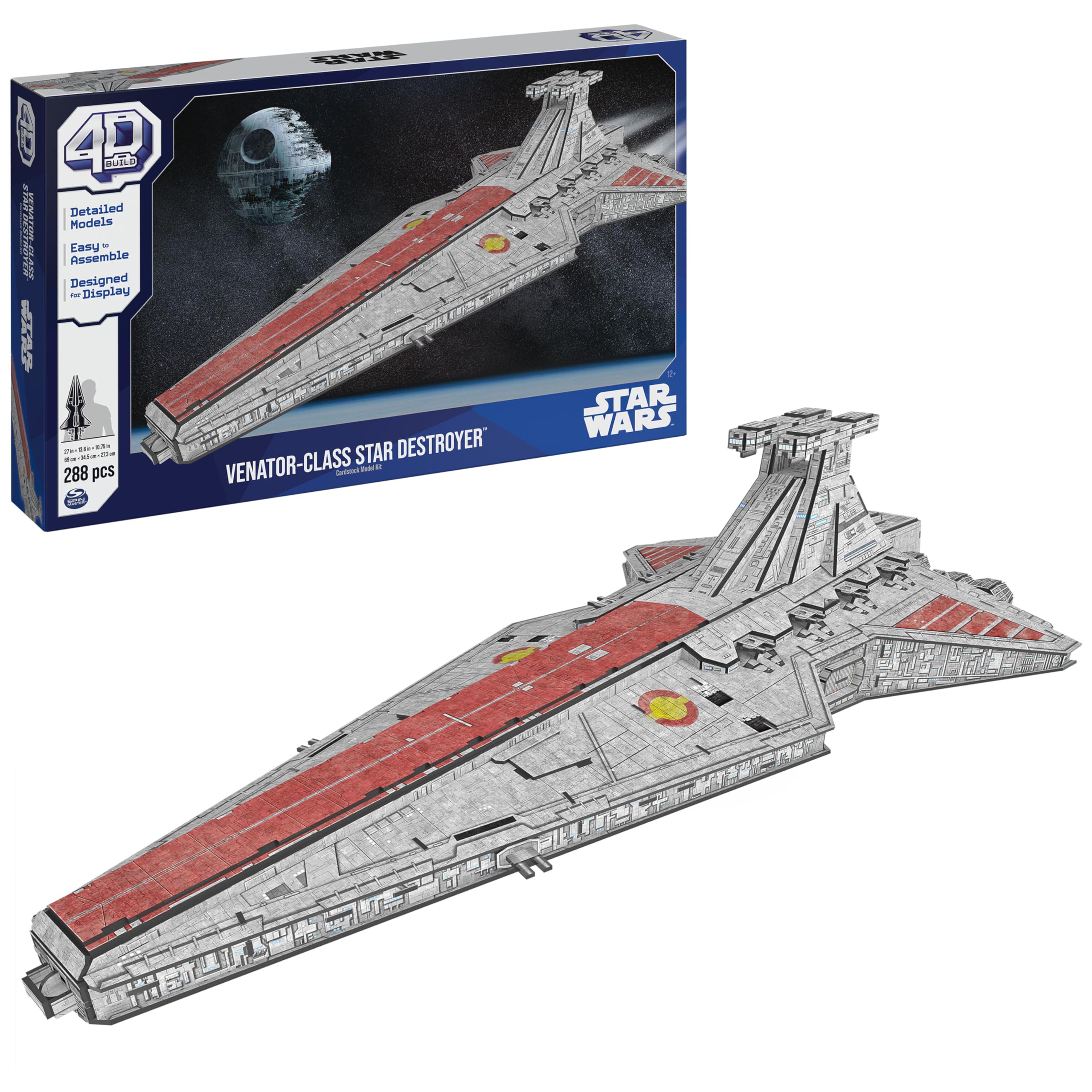 4D Build Star Wars Deluxe Venator-Class Star Destroyer 3D Model Kit, Star Wars Gifts, Star Wars Toys, Star Wars Fans & Collectors, Adults & Teens 12+