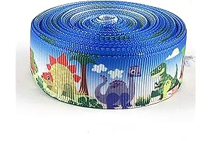 Vibrant Dinosaur Grosgrain Ribbon: 10 Yards of Reptilian Charm for Crafts, Decorations, and More