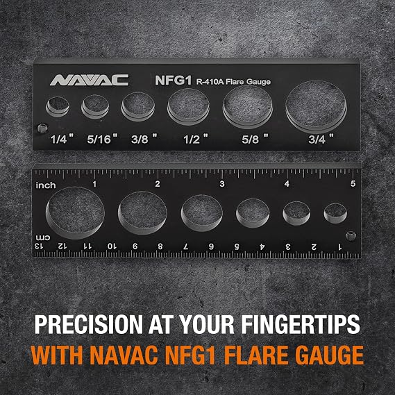 NAVAC NFG1 Flare Gauge for ACR Soft Copper Tubing - 1/4 to 3/4 in OD