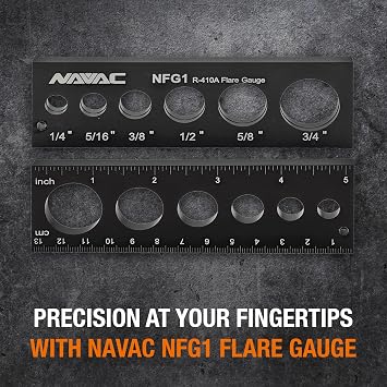 NAVAC NFG1 Flare Gauge for ACR Soft Copper Tubing - 1/4 to 3/4 in OD