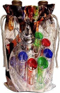 Wine Bag - Pots of mint tea and glasses, The Souk, Marrakech, Morocco Restaurants