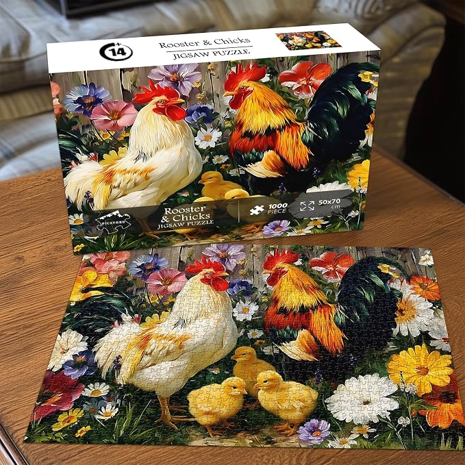 Puzzle de gallinas PICKFORU 1000 piezas miniatura 9