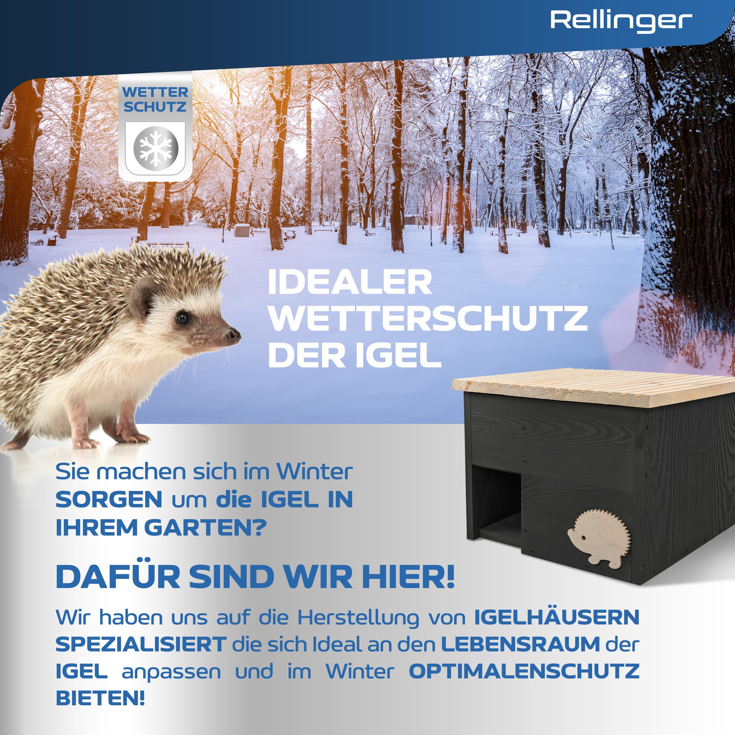 Igelhaus Winterfest mit Boden Premium Igelfutterhaus mit Labyrinth Eingang Igel Schlafhaus