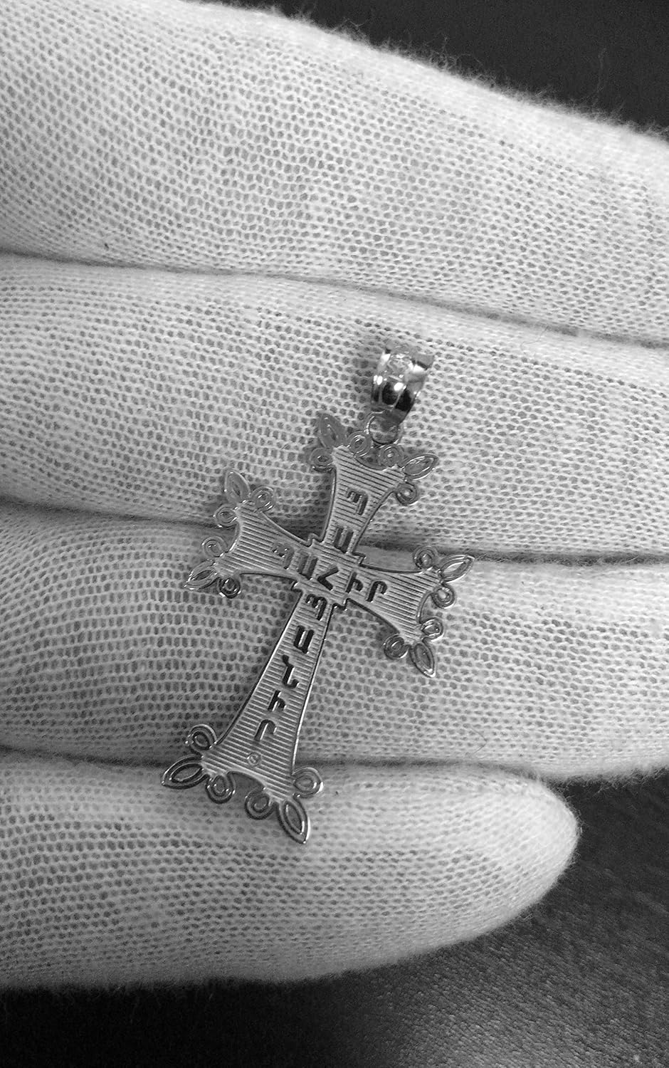 LA BLINGZ Sterling Silver Armenian Reversible Cross Pendant