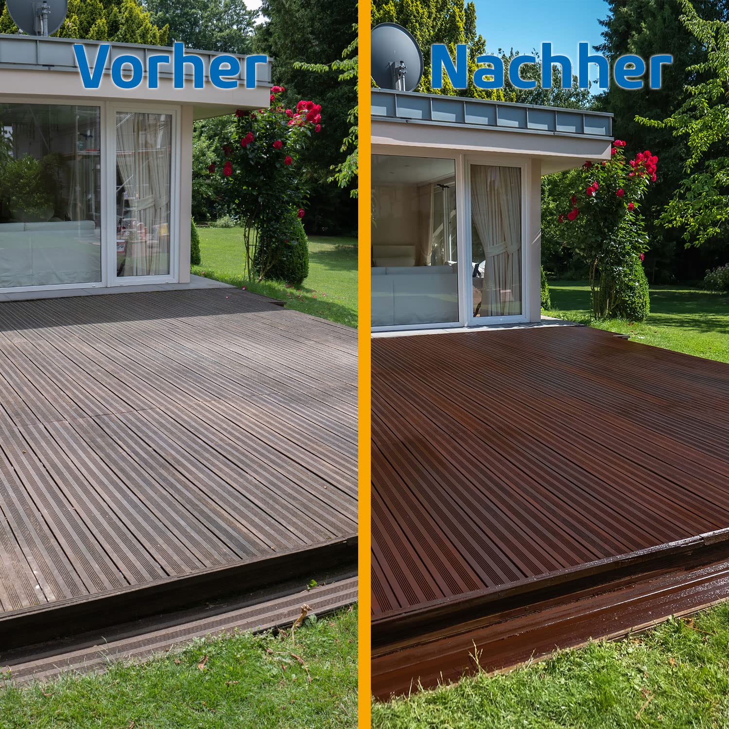 Dr. Schutz Terrassenöl 1 L | Holzöl aussen für alle Hölzer und WPC im Außenbereich | naturölbasierte Holz Imprägnierung | Schutz vor Feuchtigkeit | Holzöl farblos für Terrassendielen | Holzschutz