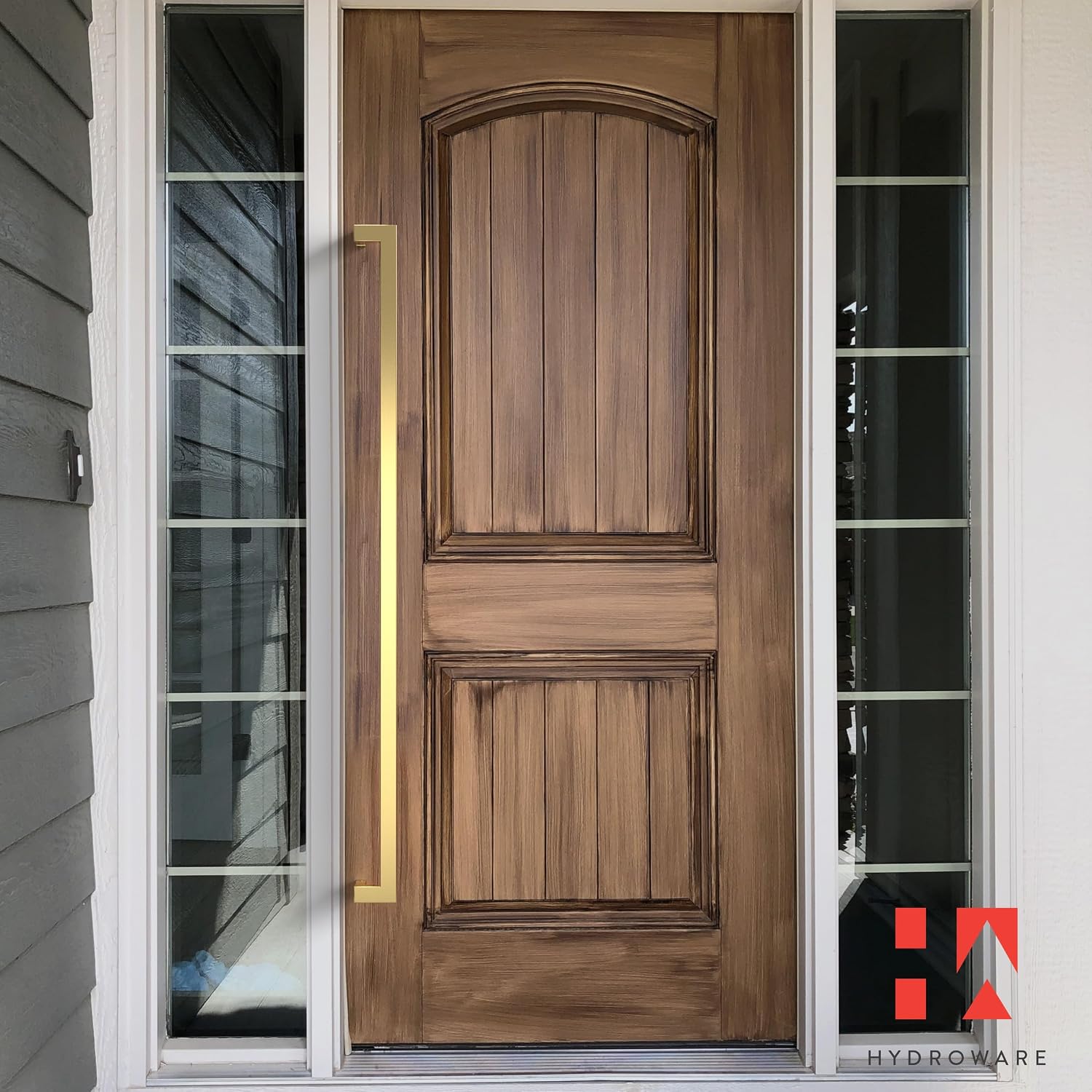 Modern Contemporary Long Stainless Steel Push Pull Door Handle for Home Entrance Glass Shower Wooden Barn & Office Store Shop Doors - Brass Gold - 60 Inches