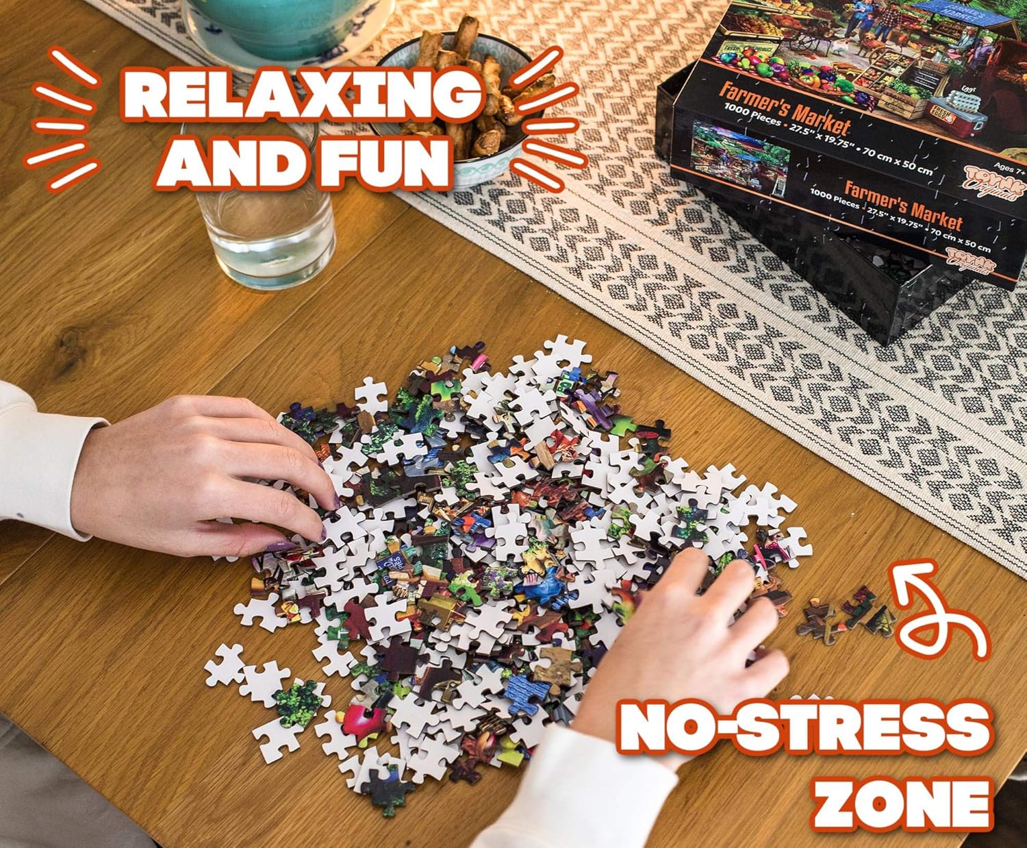 Farmer's Market Country Bumpkin Puzzle for Adults | Difficult 1000 Piece Jigsaw Puzzle Toy | Fun Quarantine Gifts | Interactive Brain Teaser for Game Night | 28 x 20 Inches