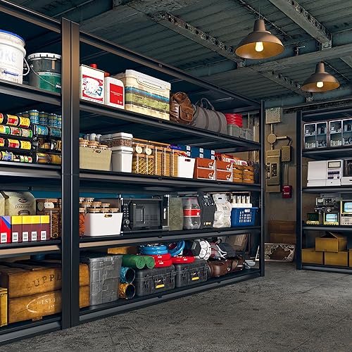 Miniatura 6 de REIBII Estantería de garaje de 60 pulgadas de ancho, estantes de almacenamiento de 3000 libras, estantería de 5 niveles, estantes de almacenamiento