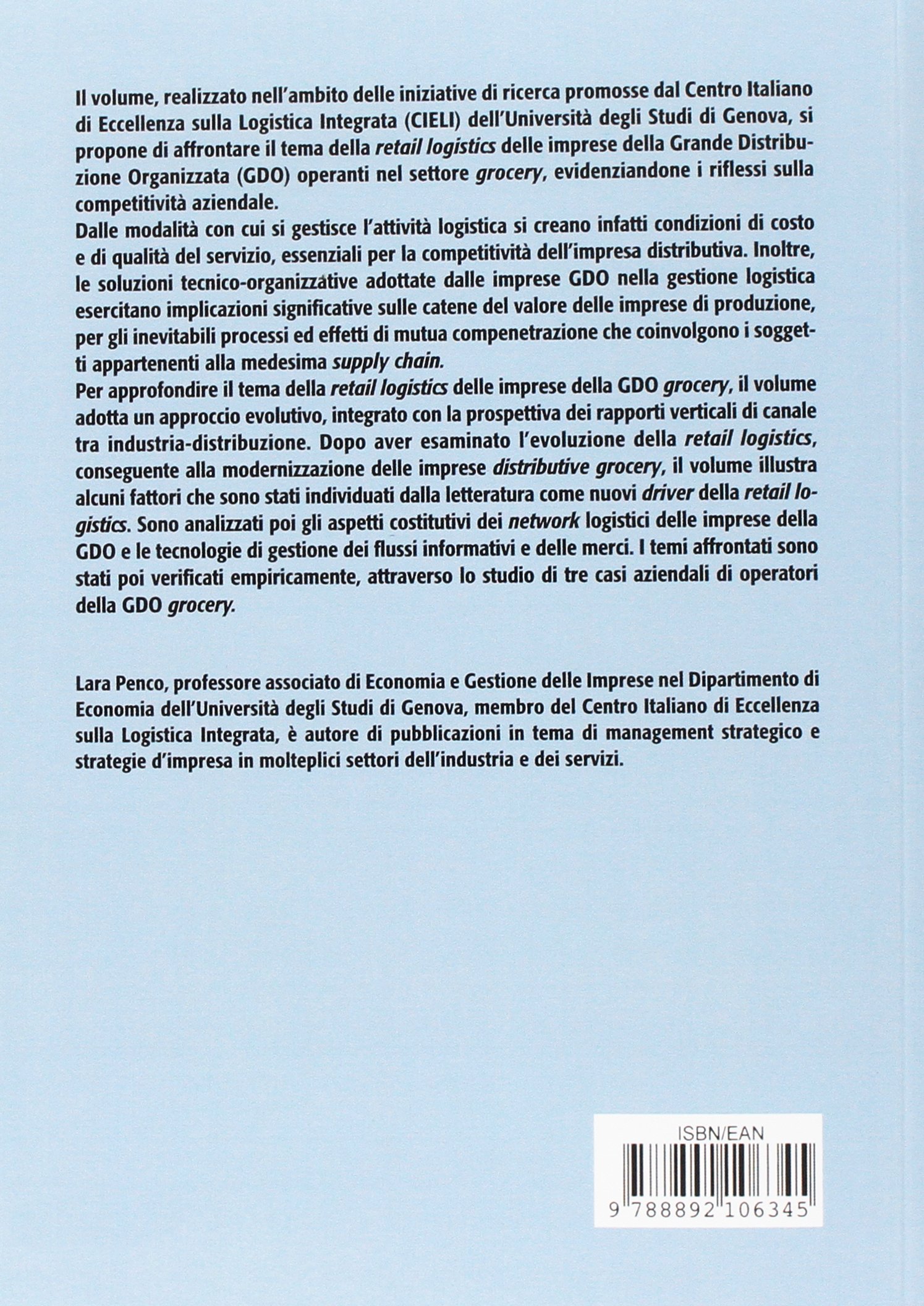 «Retail logistics» e vantaggio competitivo delle imprese della grande distribuzione organizzata