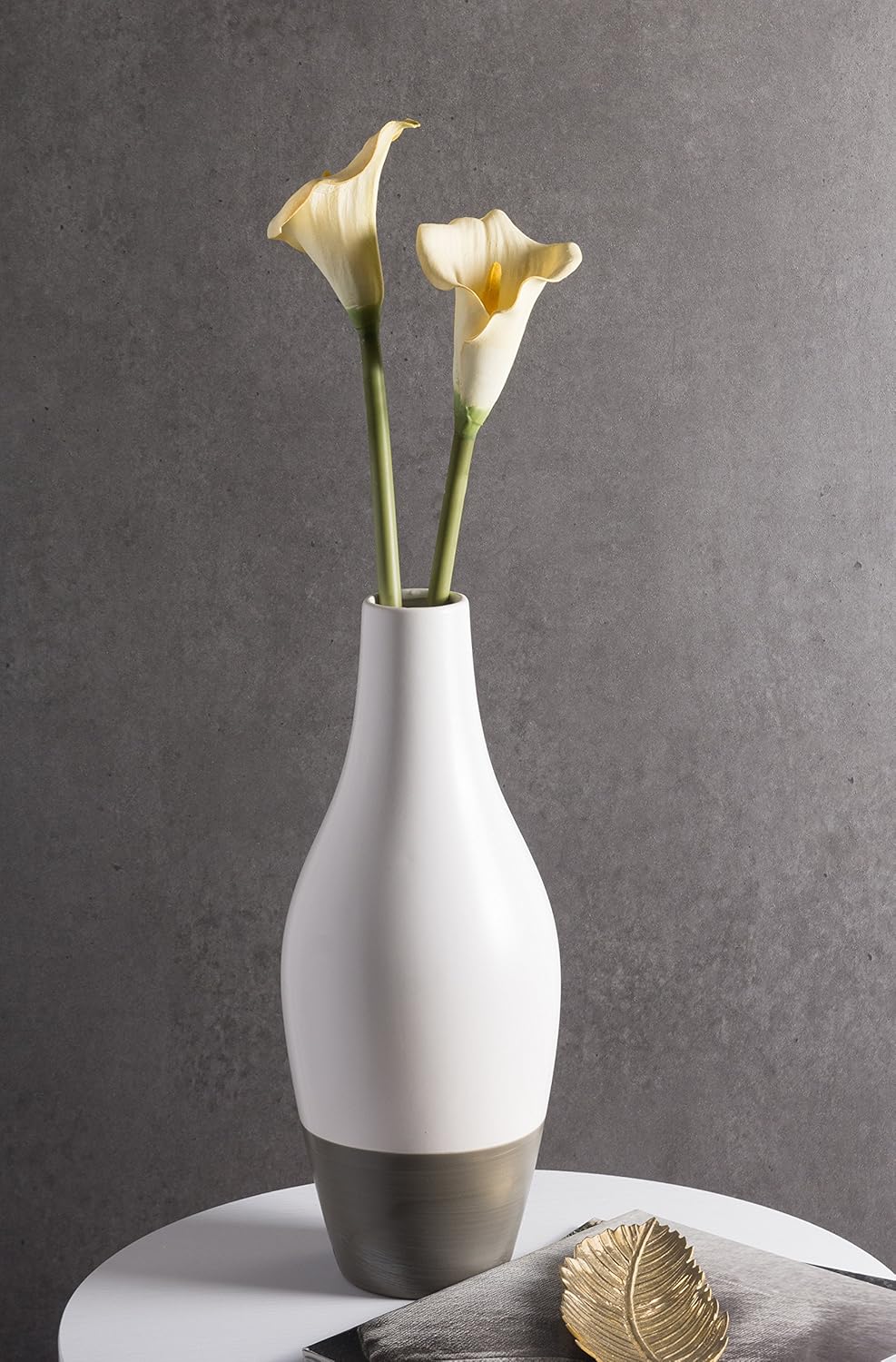 DII Artificial Flowers, Centerpiece Décor, Cala Lily, White, 3 Piece