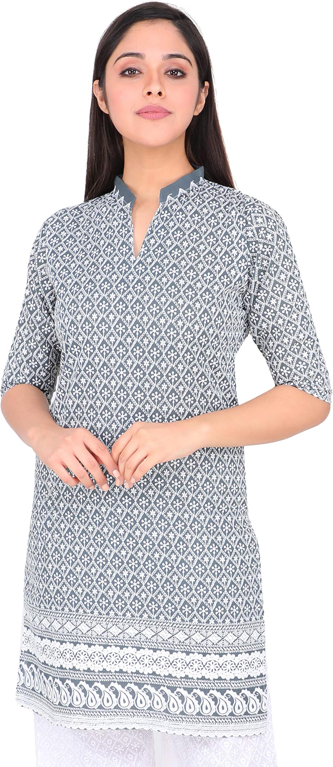 Haniya Women's Chikankari Polycotton Embroidered Kurta