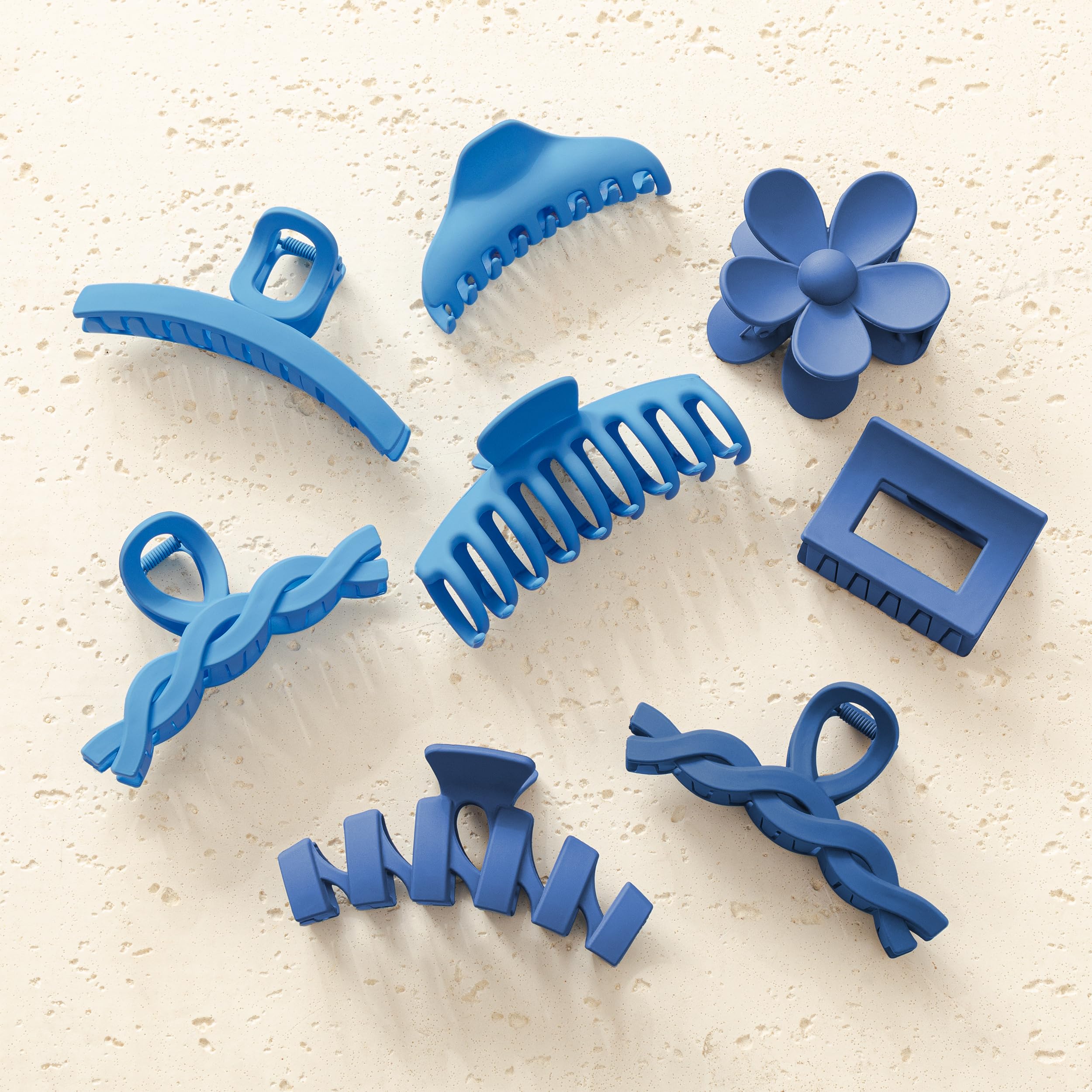 Flower Claw Clips for Thick Hair - 8 Pack -8