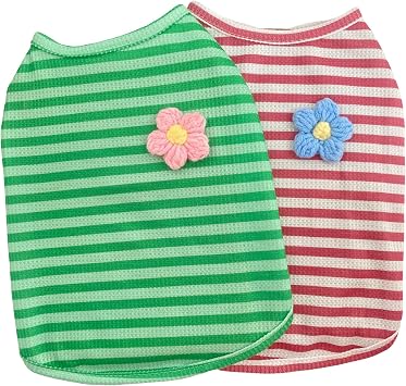 Striped Pattern Summer Dog Shirts for Small Medium Dog Puppy Pet t Shirt Girl Boy Clothes Soft Breathable