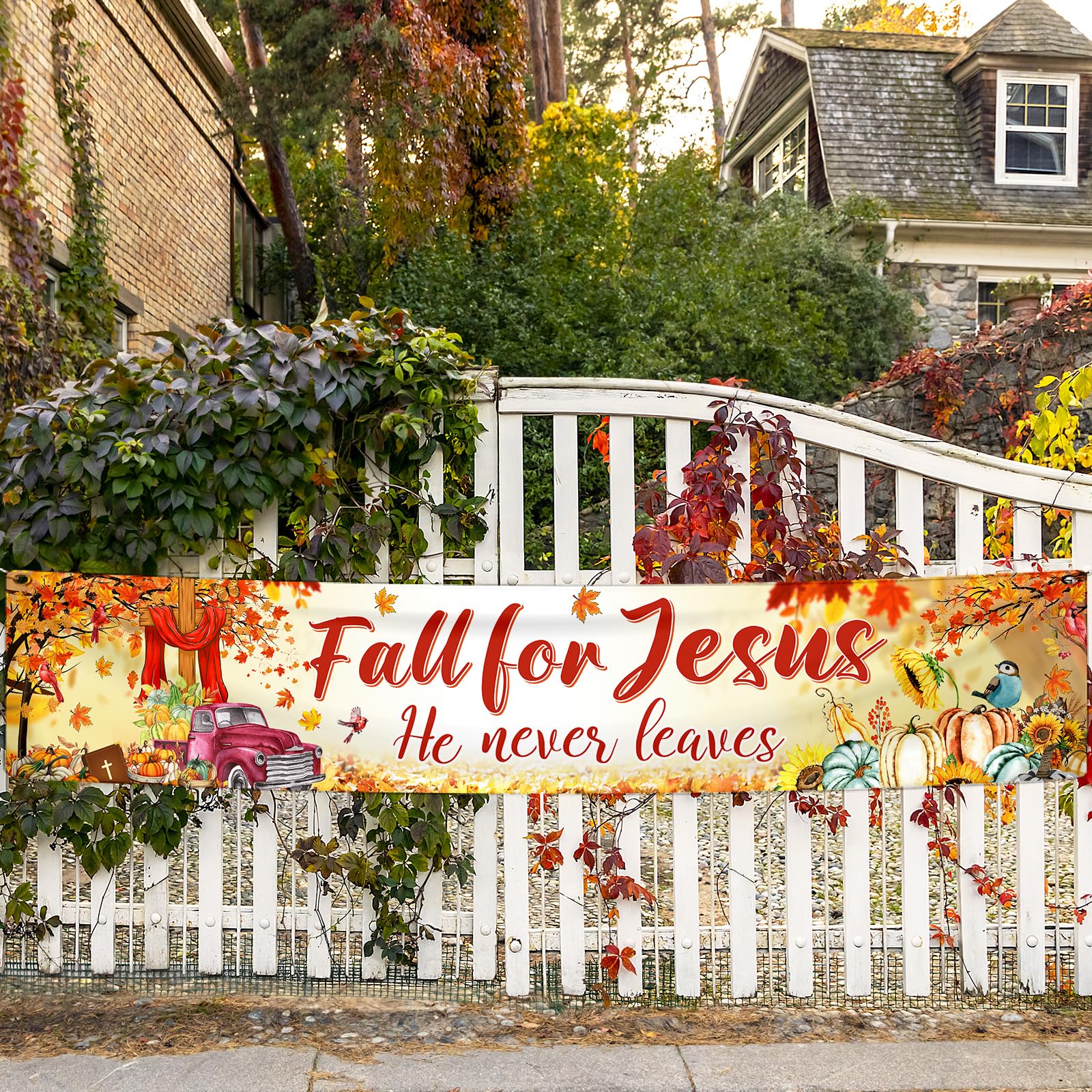 Herbst-Gartenflagge 'Fall For Jesus' – Doppelseitig, Wetterfest, 30,5 X 45,7 Cm, Perfekt Für Herbstdeko Im Garten Oder Am Haus
