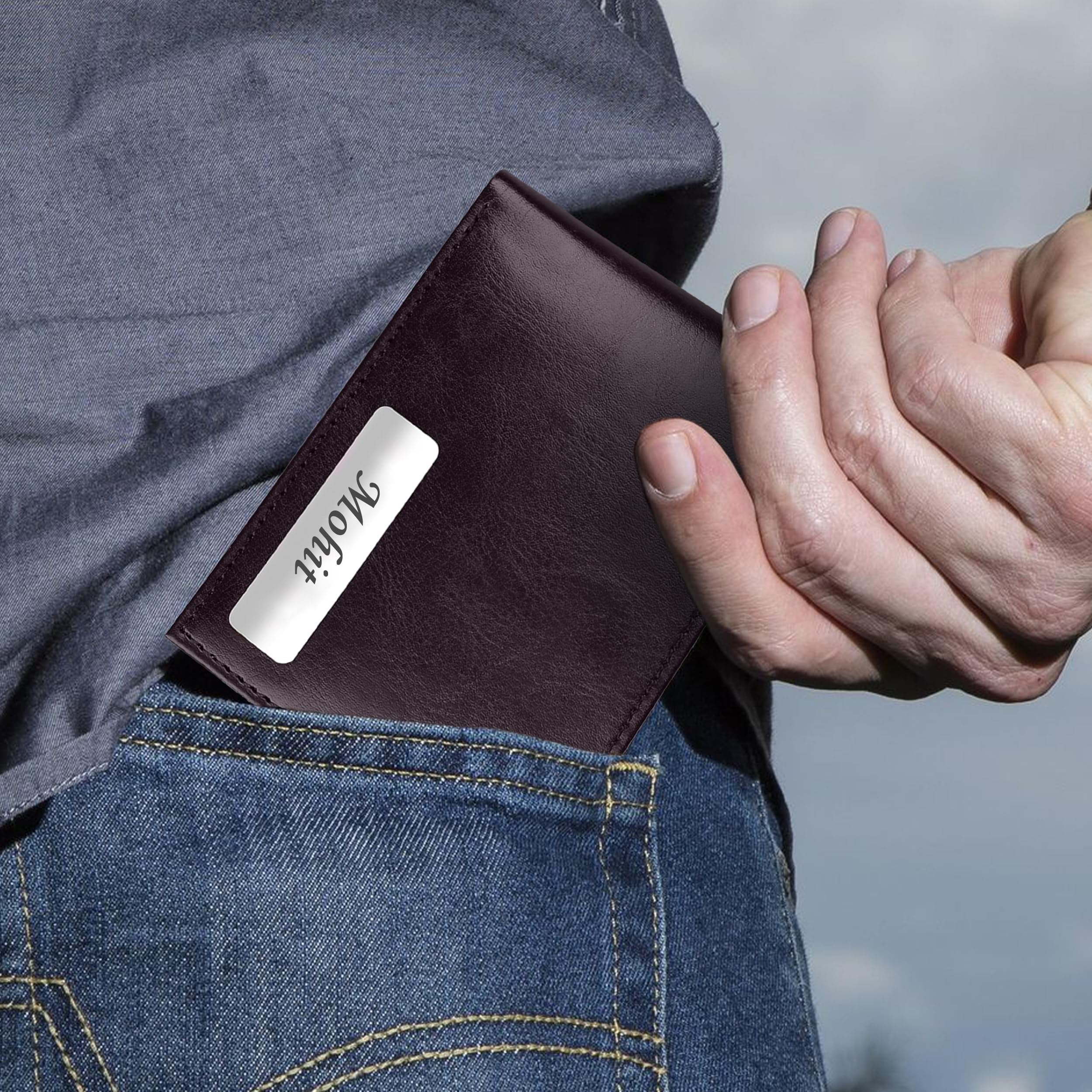 The Wallet Store Personalised Leather Gift Set for Men | Wallet, Reversible Belt, Engraved Pen & Keychain Combo with Name | Premium Gift Box for Birthday & Corporate Gifts (PN03-KC14-BT01-WL15-BRN) 1