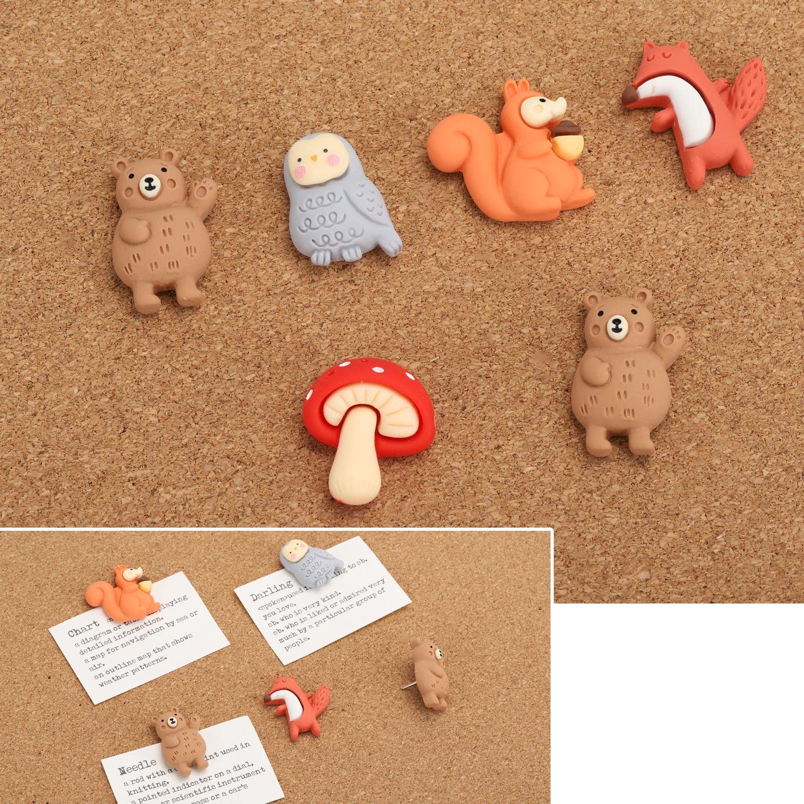 Thumb Tacks 30Pcs Push Pins for Cork Board Bulletin Board(Multiple Animals), 30-animals - Image 3