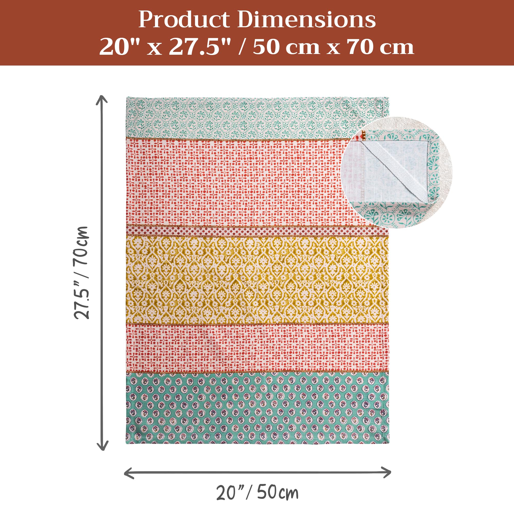 Maison d' Hermine Provence 100% Baumwolle Set von 3 Mehrzweck-Küchentuch Weiche, saugfähige Geschirrtücher | Geschirrtücher | Barhandtücher | Frühling/Sommer (50 cm X 70 cm)