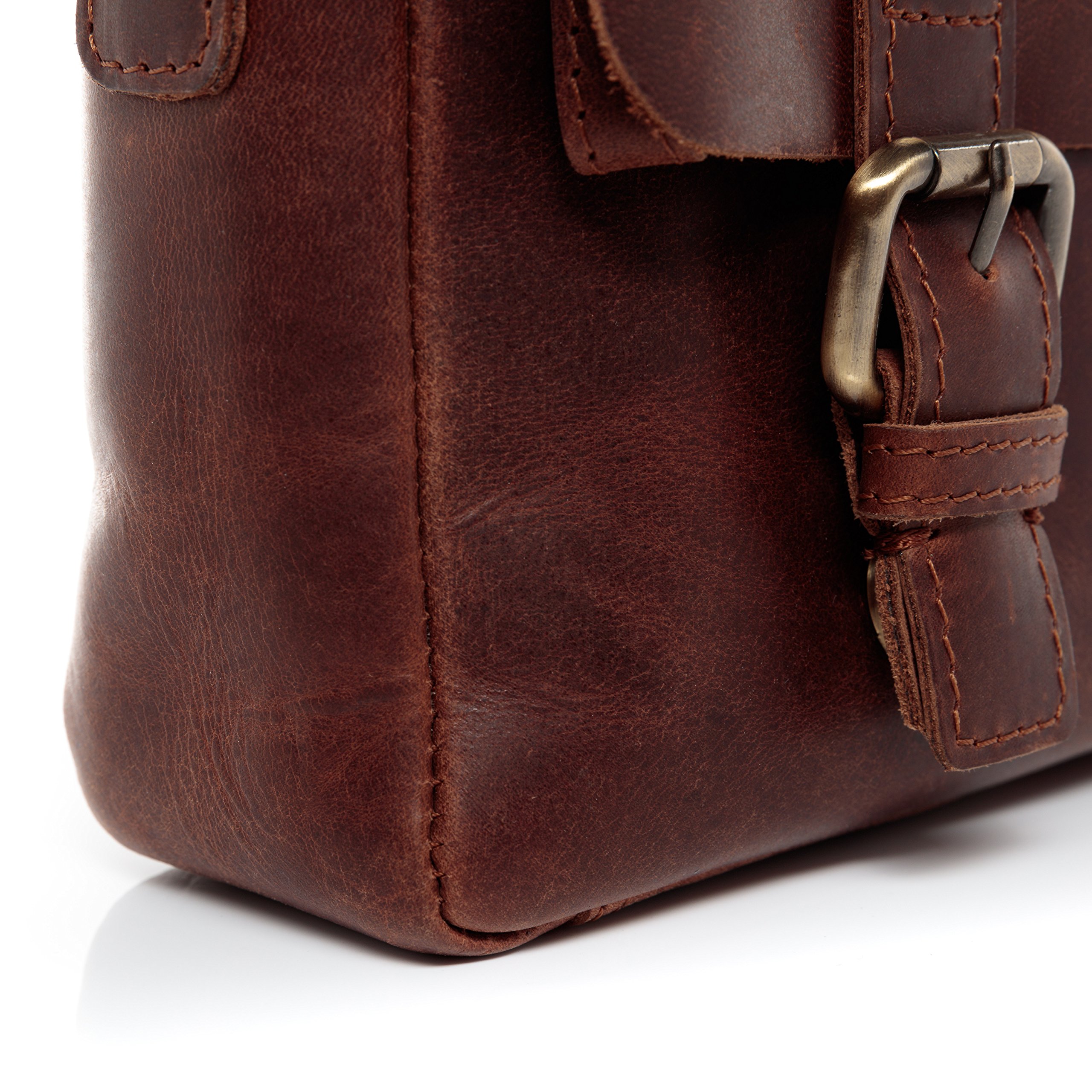 SID & VAIN Messenger bag echt Leder - Schultertasche YALE - Umhängetasche mit Schultergurt - Ledertasche Herren und Damen handgefertigt