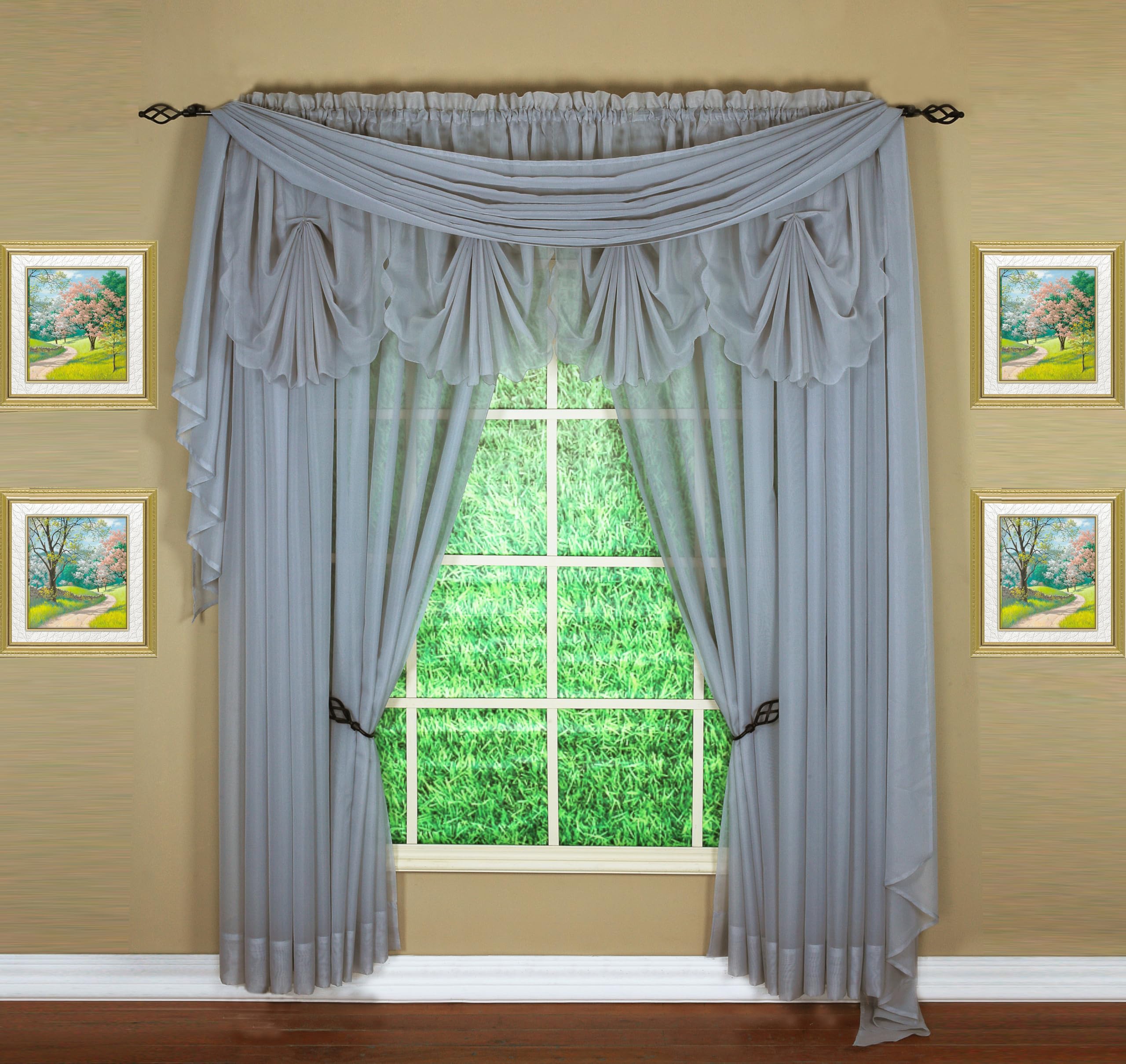 Today's Curtain Emelia Original Voile Panel 120", Grey, 60" W x 120" L