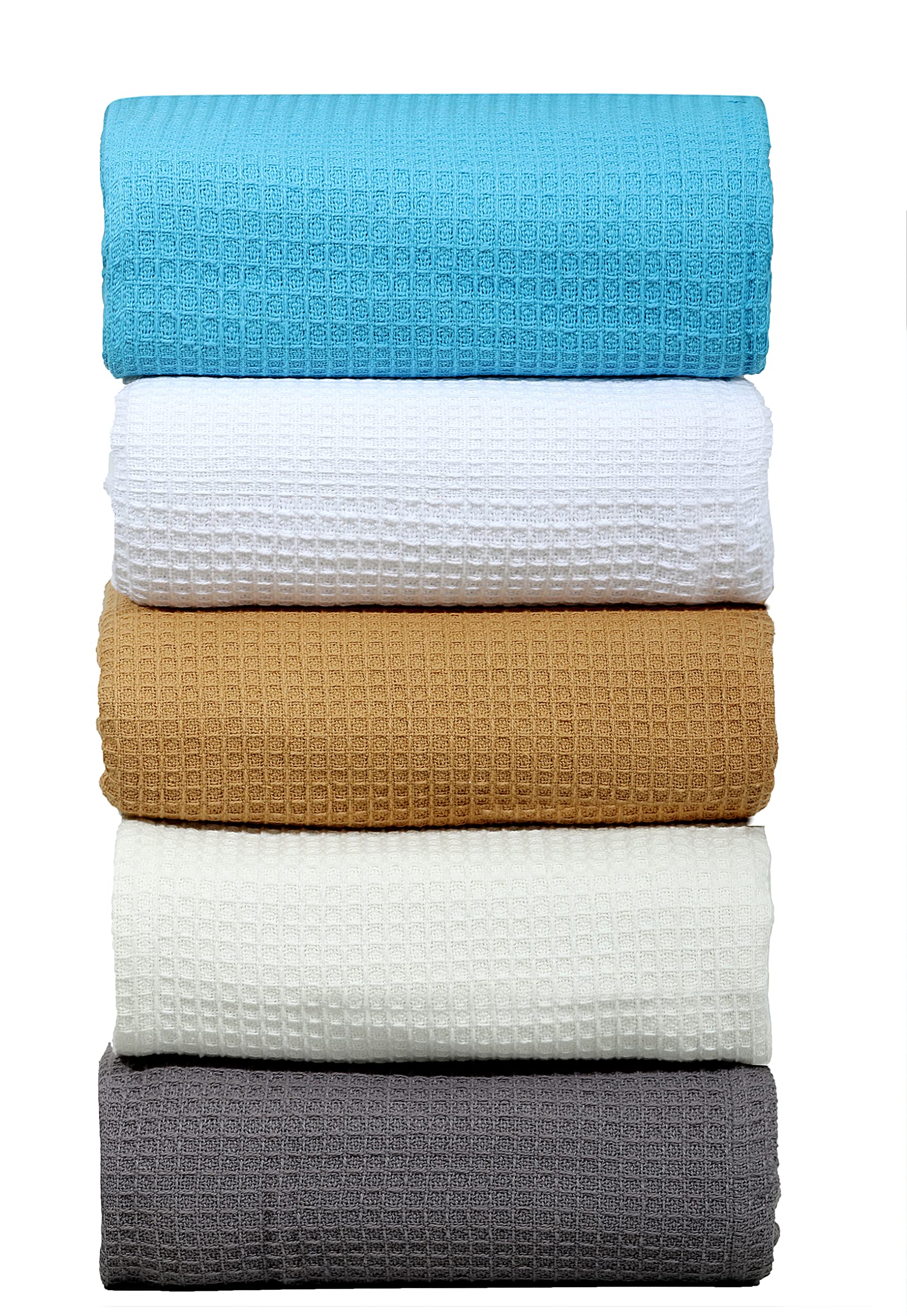 BBH - Cotton Queen Blanket Blue -90 x 90 Inches Blanket for Bed - Luxury Lightweight Soft Breathable Blanket for All Seasons