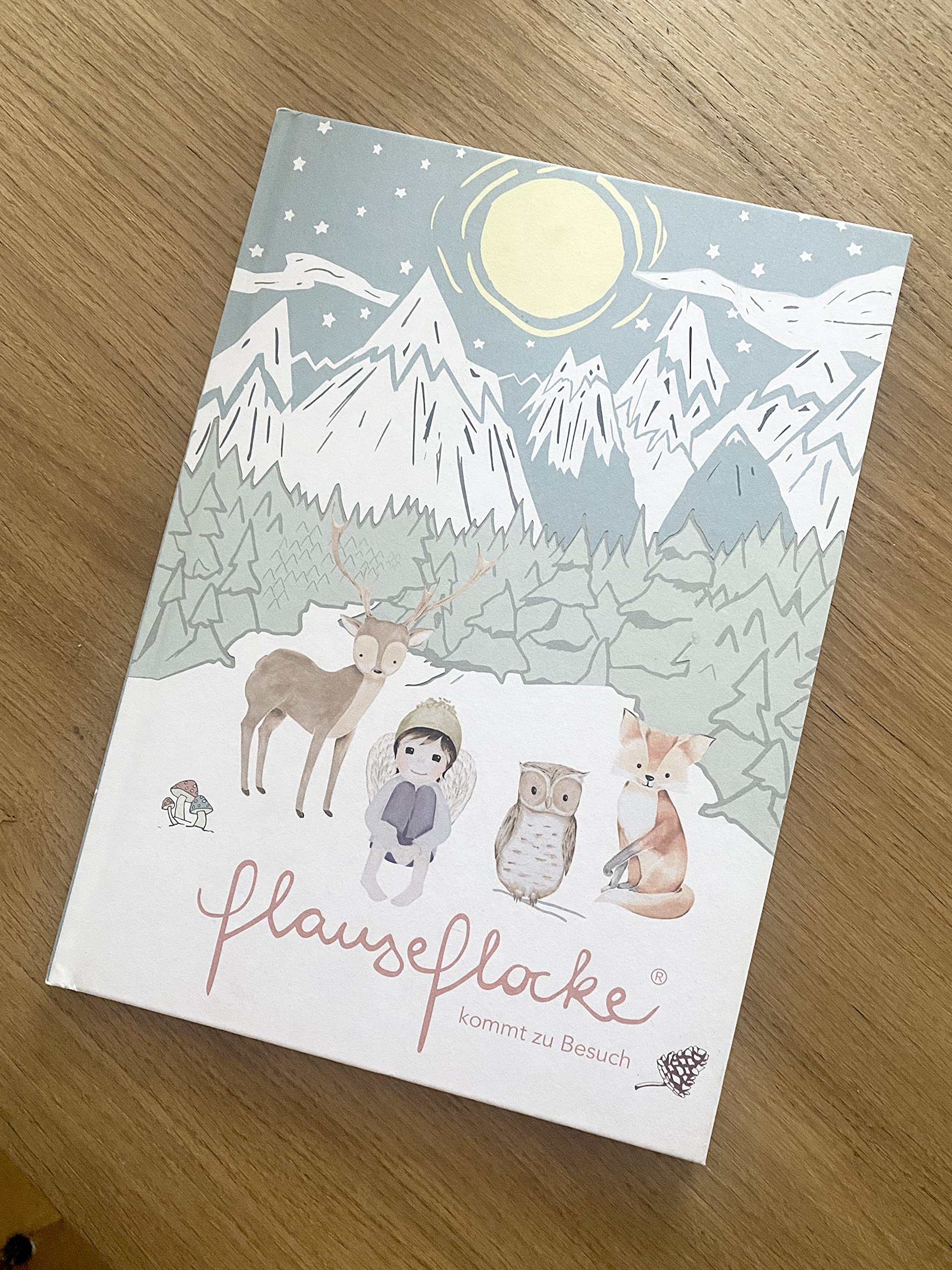 Flauseflocke kommt zu Besuch - Schutzengel Puppe mit Buch - Wichtel Spiel - Nachhaltiges Geschenk für kleine Kinder - Guardian Angel for little Kids - Geschenk zur Geburt oder Taufe