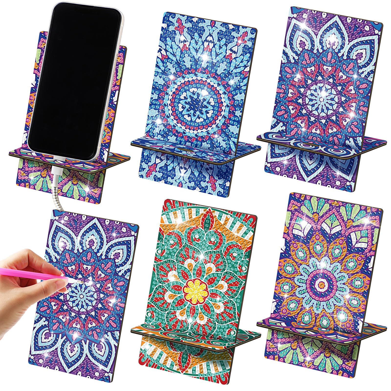 Support téléphone broderie diamant stable pour libérer vos mains - 8