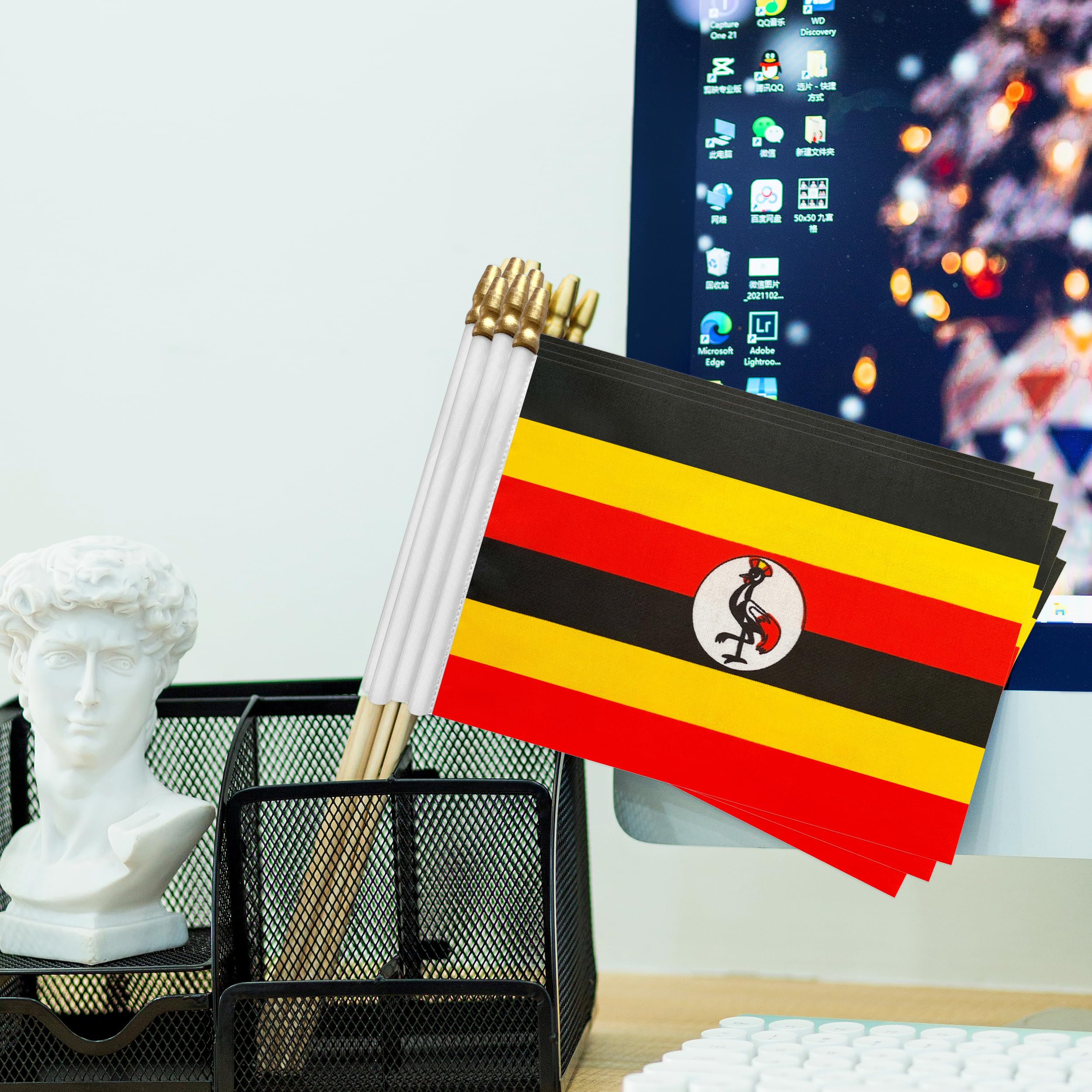 4x Ugandan Flag Vinyl Stickers - Car Van Laptop Laptop Decal - Stickershop103