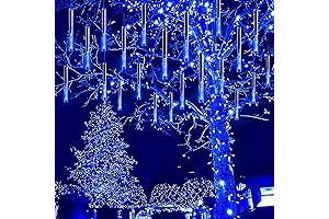 Kwaiffeo Blue Christmas Decorations Meteor Shower Lights