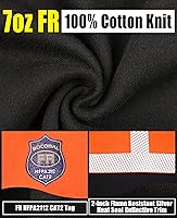 Vista 5 de BOCOMAL FR Tee Shirts High Visibility/Hi Vis Flame Resistant/Fire Retardant Shirt 7oz Reflective Hombres Seguridad Camisas