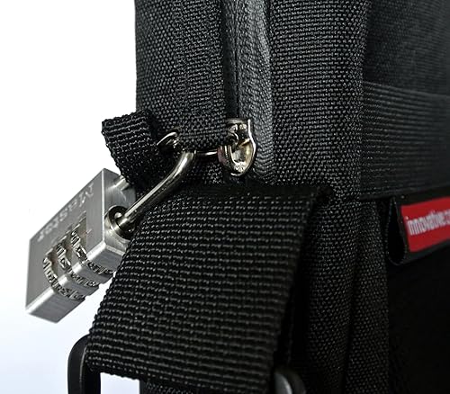 Miniatura 6 de Organizador para iPad, tablet y accesorios/funda de transporte/bolsa de mensajero con cremallera, bolsillos acolchados y de malla y correa cruzada