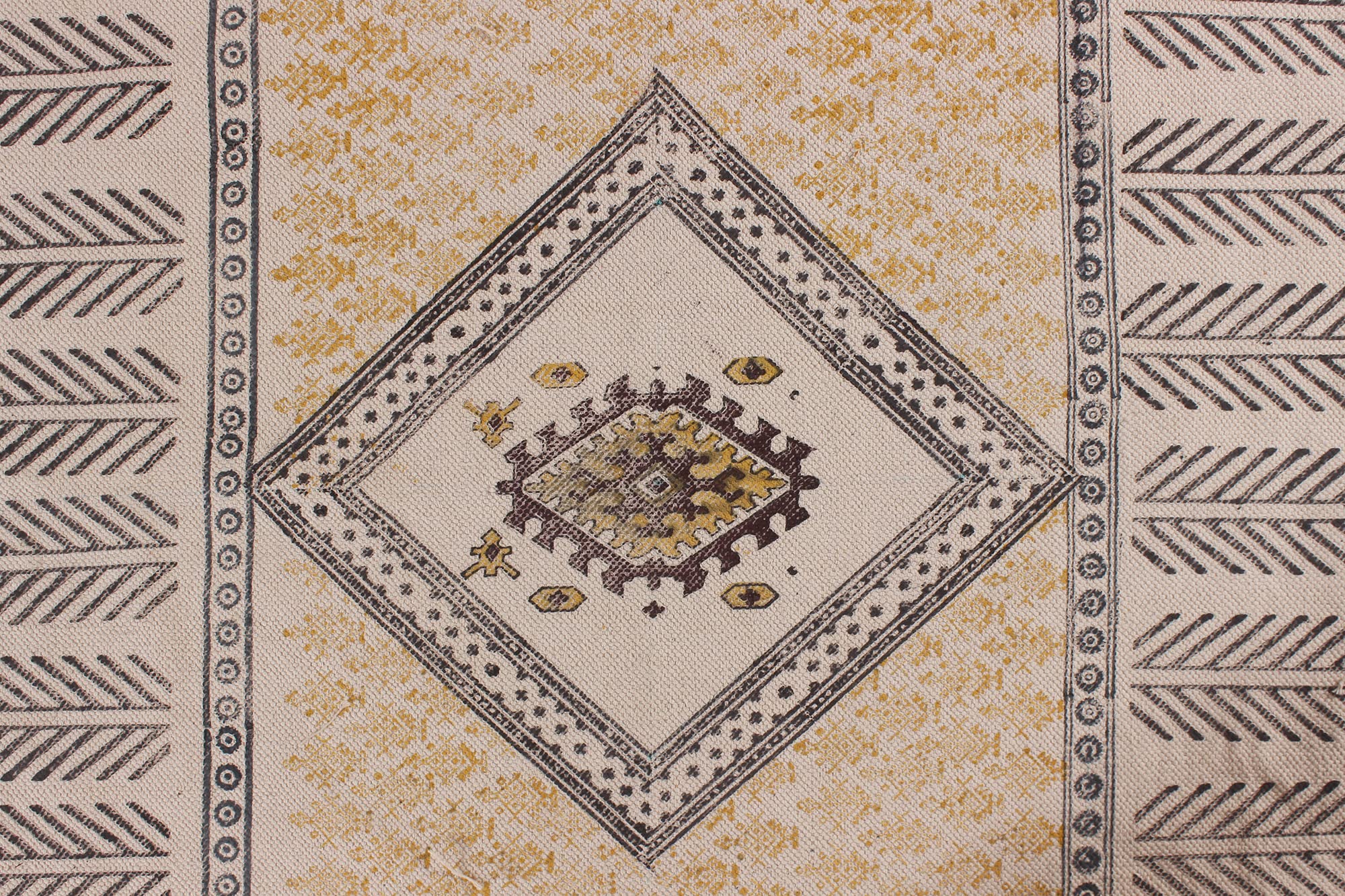 Tappeto da bagno in cotone intrecciato a mano con nappe e stampa a blocchi di mano, per interni, per camera da letto, soggiorno, dimensioni personalizzate, quadrato, 60 x 90 cm