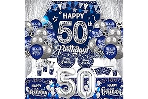 Stunning Navy Blue Silver Decorations for Memorable 50th Birthdays