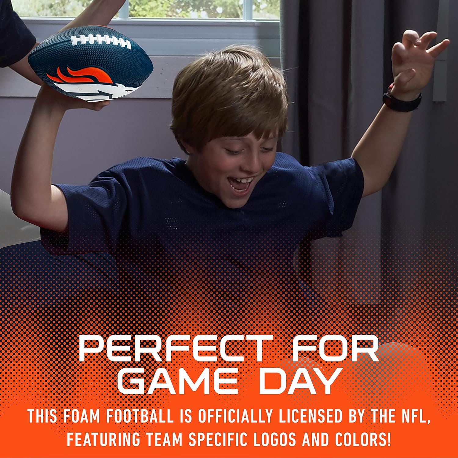 Franklin Sports NFL Football - Kids Foam Football - Soft Junior Size 8.5" Ball with 3D Logos - Perfect for Gameday + Tailgates