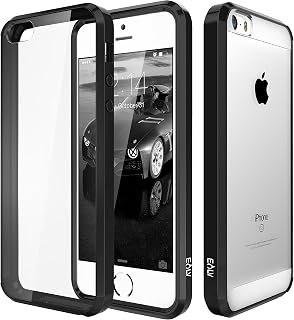 ELV ip5SE-tpuPC Back Case Cover for iPhone 5S (Black)