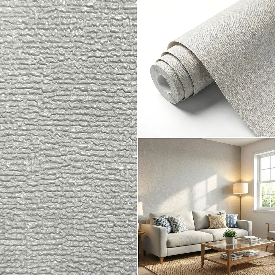 - Papel de Parede Autocolante Linho Lavável Impermeável Alta Espessura 1,40m² Alto Relevo (Linho Urbano)