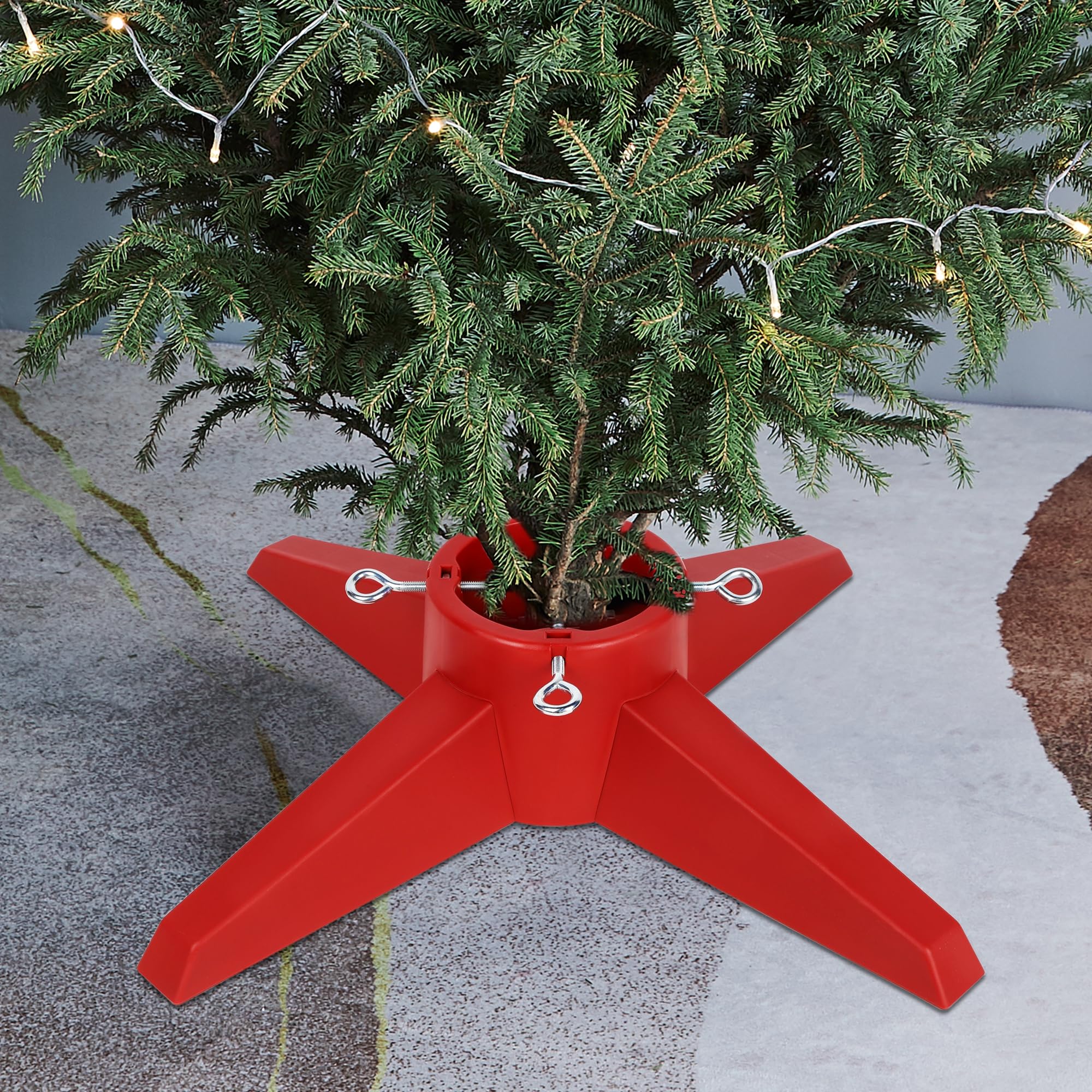 Blissun Support pour Sapin de Noël, Pied de Sapin de Noël, Support pour Sapin de Noël, Rouge