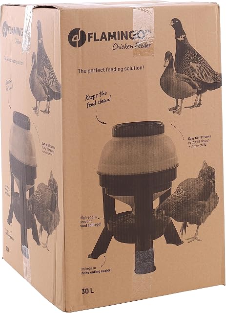 Foto 3 de 4 de Flamingo COMEDERO para GALLINAS con PIES MIVO 30 litros