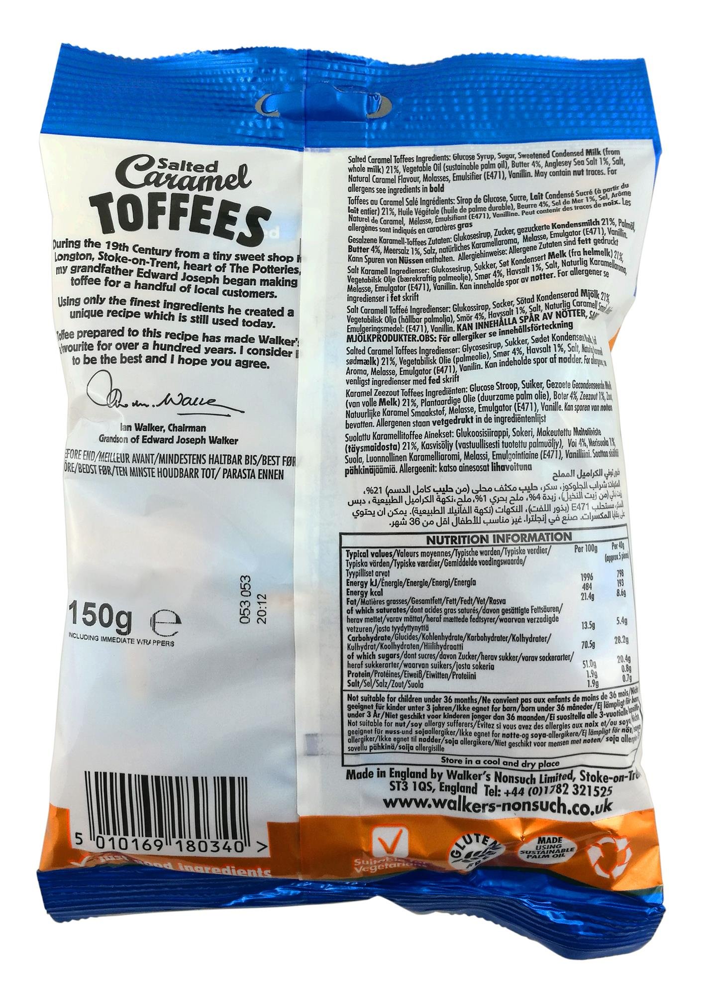 WALKERS SALTED CARAMEL - 12 x 150G
