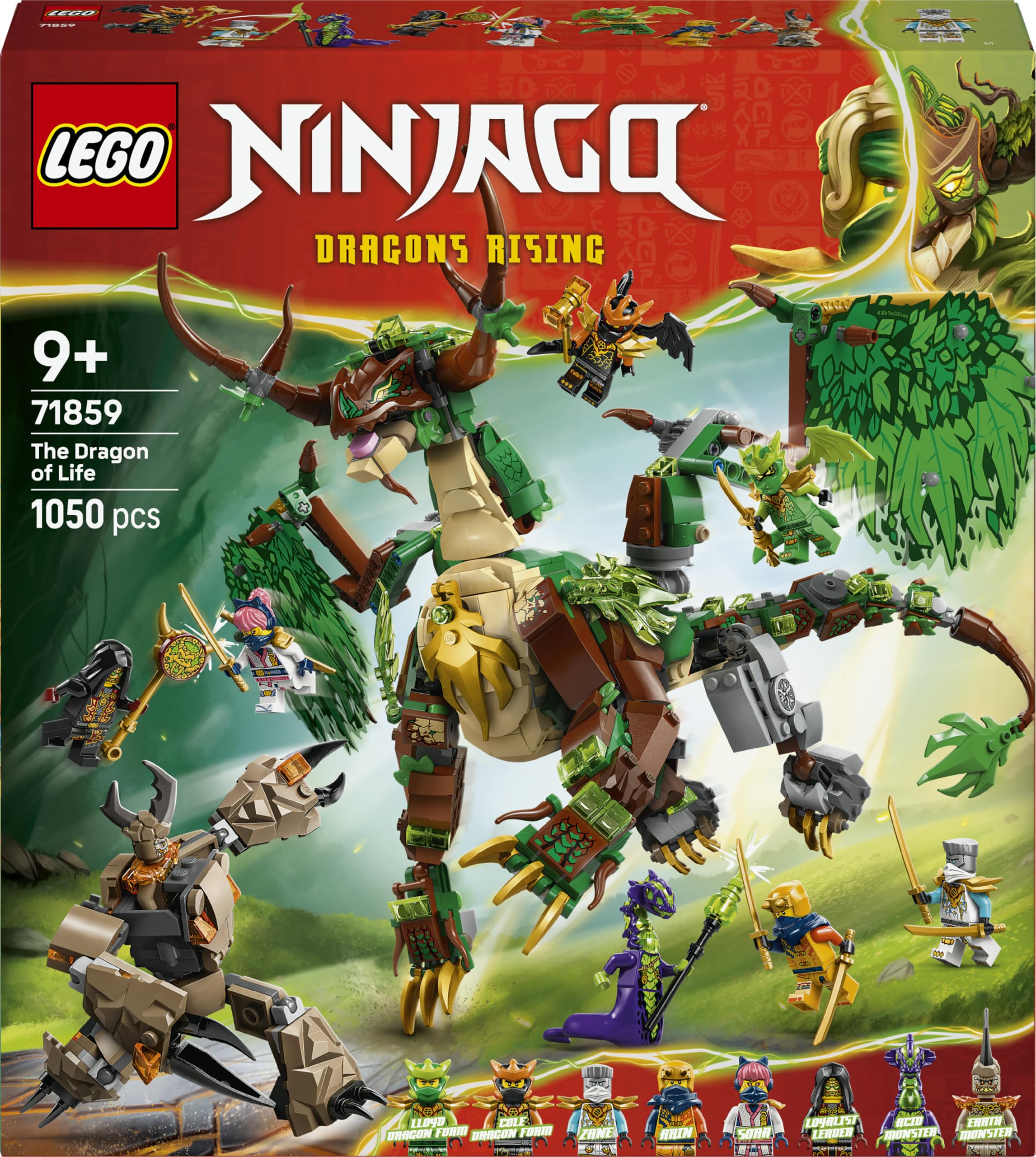 LEGO Ninjago The Dragon of Life 71859 | Toys for 9+ Year Old Boys, Mini Monster Mech, Dragon Figure, 8 Minifigures & Swords, Ninja, Birthday Gift, 1050 Pieces