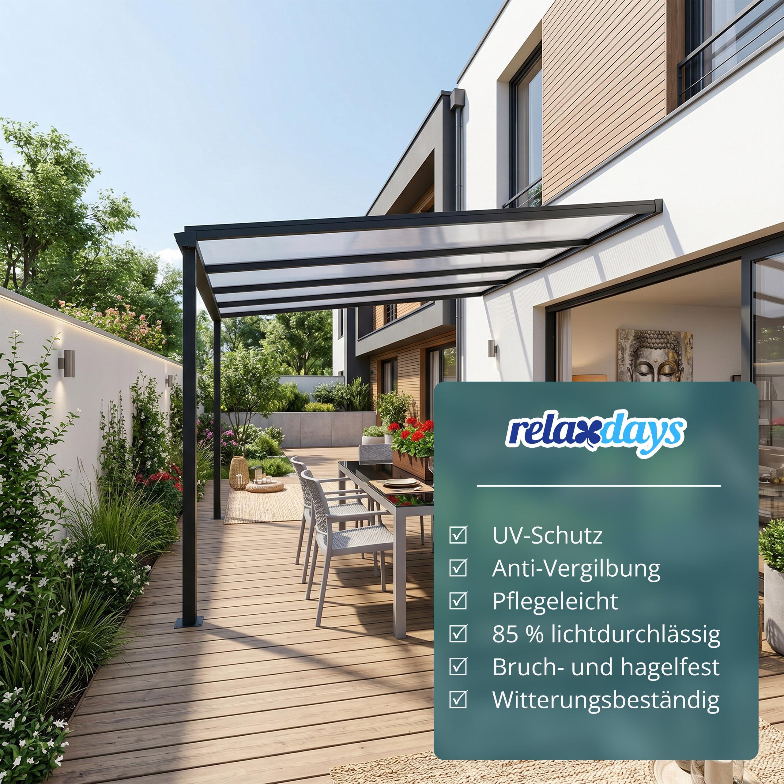 Relaxdays Doppelstegplatten 10er Set, mit Verbinder, Hohlkammerplatten 6 mm, Gewächshaus, HB: 121x60,5 cm, transparent