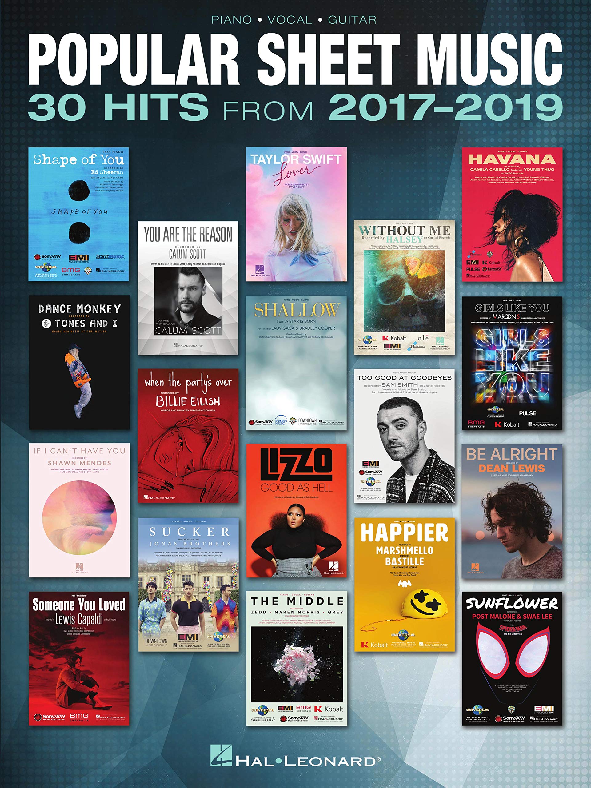 Popular Sheet Music livre de partitions piano chant pop hits 2017-2019