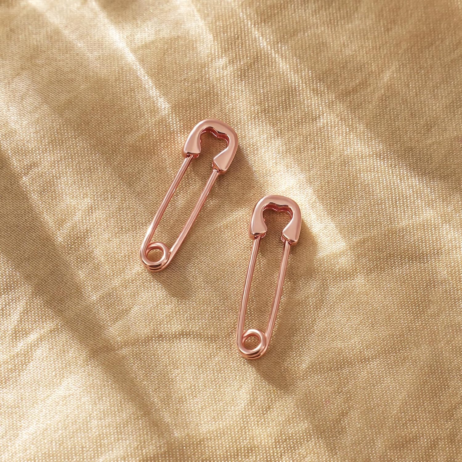 CHIC & ARTSY 925 Sterling Silver Safety Pin Earrings - Lightweight Comfortable Punk Paperclip Cartilage Hoop Earrings, Trendy Industrial Style Jewellery for Women and Men image 4