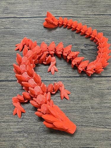 Miniatura 6 de MunnyGrubbers - Juguete para ansiedad de dragón de cristal XL de 26, resistente, articulado y flexible, impreso en 3D, figura coleccionable, apto