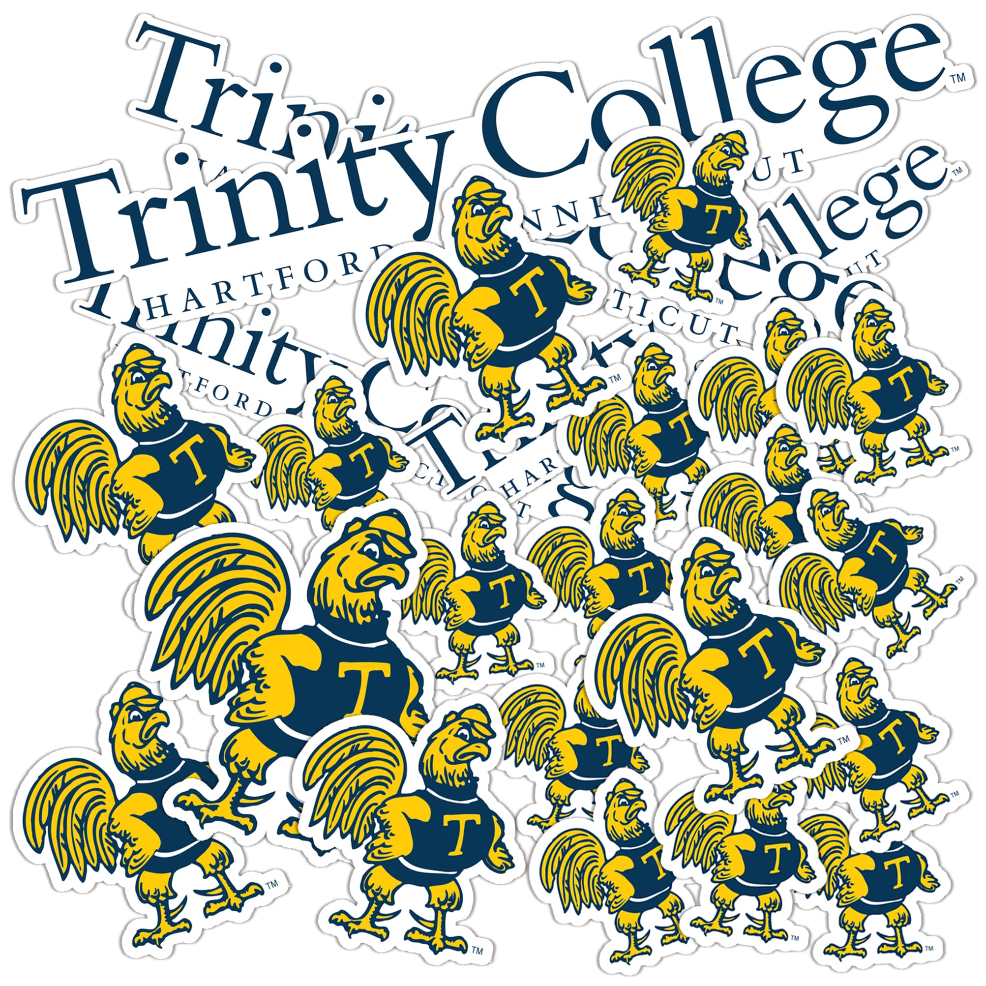 Autocollant vinyle Trinity College Bantams pour gourde et auto