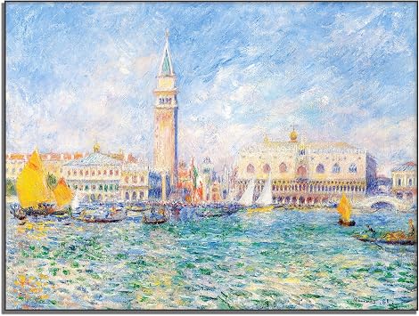 OKRA Pierre Auguste Poster - DogeS Palace Canvas Wall Art - Famous Landscape Painting - Bathroom Decoration Poster - Cool Home Decorate for Bedroom Living Room Kitchen Unframed9x12in/23x30cm
