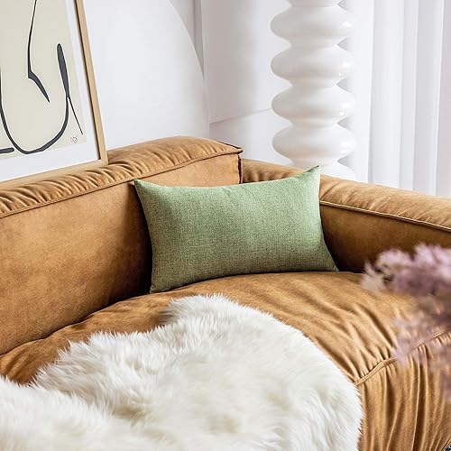 Miniatura 6 de Demetex Juego de 2 fundas de almohada lumbar de primavera de 12 x 20 pulgadas, fundas de almohada rectangulares decorativas de lino suave para