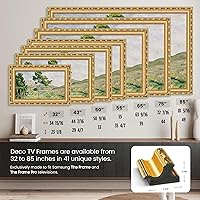 Vista 6 de Marco de TV dorado adornado de 50 pulgadas, compatible solo con televisores Samsung The Frame