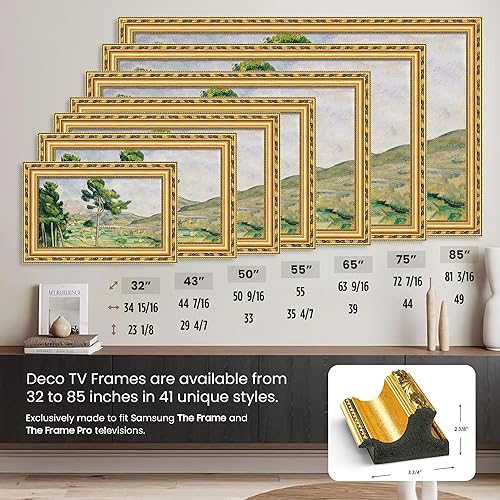 Miniatura 6 de Marco de TV Deco Premiere Dorado Ornamentado de 55" - Compatible SOLO con Televisores Samsung The Frame (Se adapta a 2021-2025, LS03A, LS03B, LS03C,